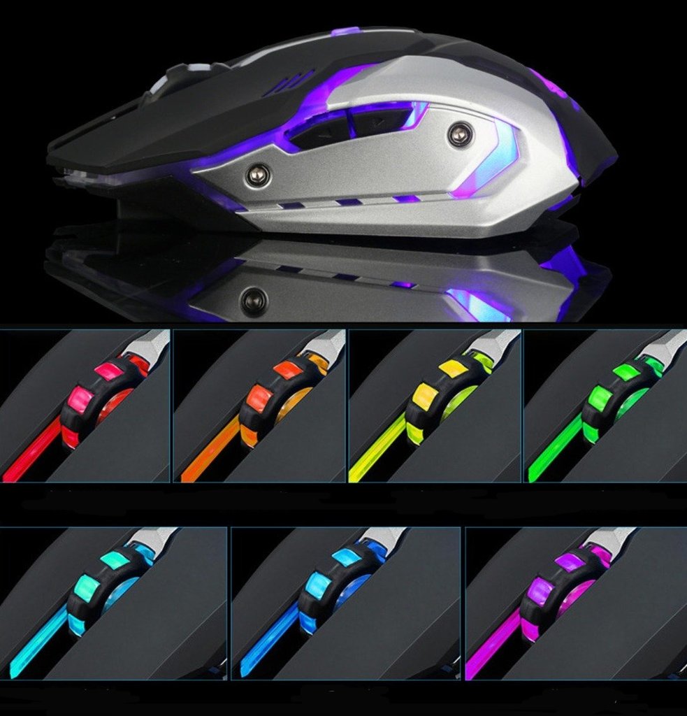 Rechargeable X7 Wireless Silent LED Gaming Mouse