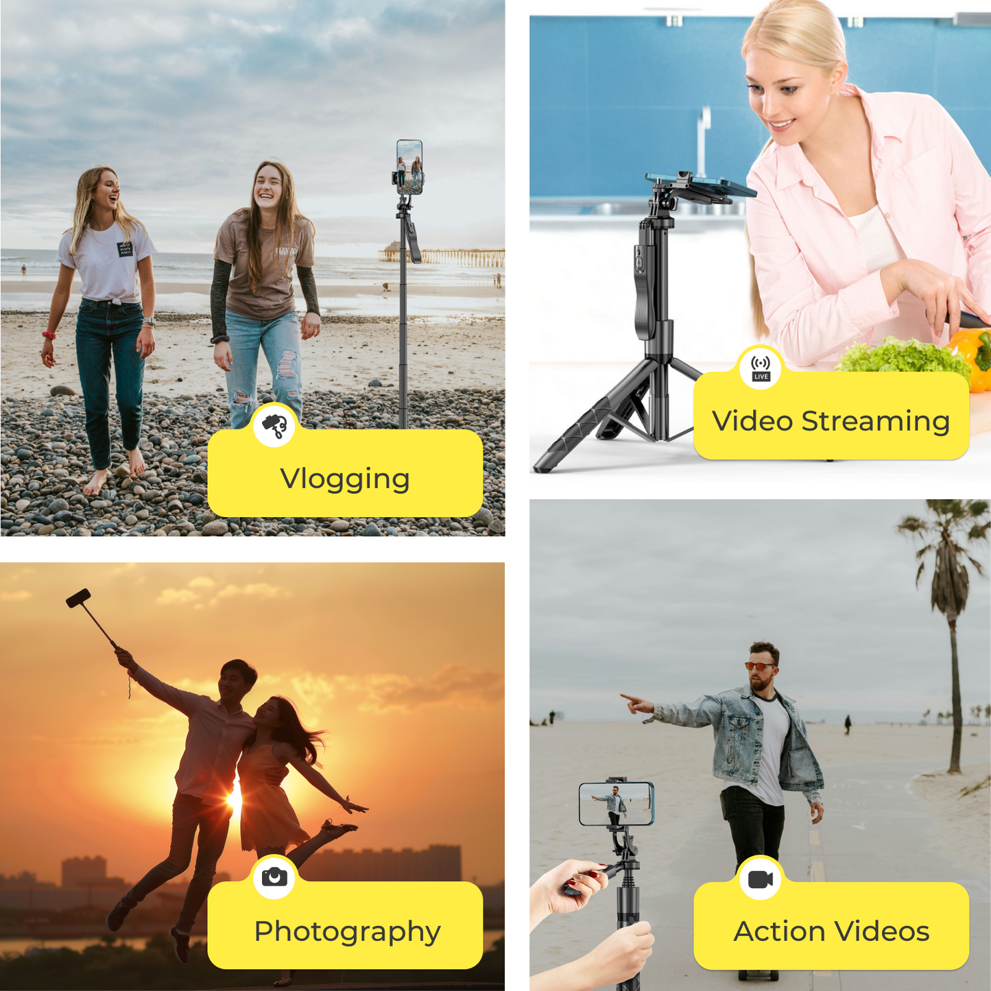 3-in-1 LED Tripod and Selfie Stick with Remote