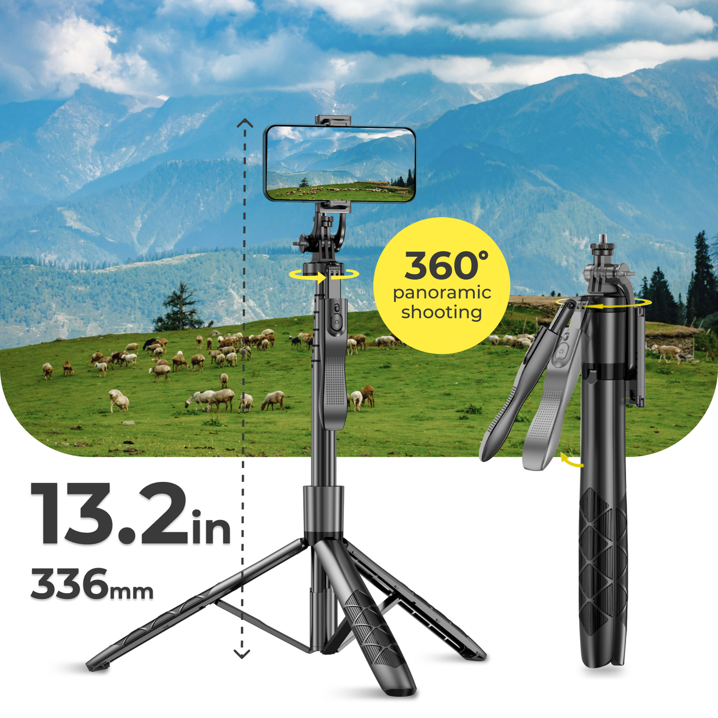 3-in-1 LED Tripod and Selfie Stick with Remote