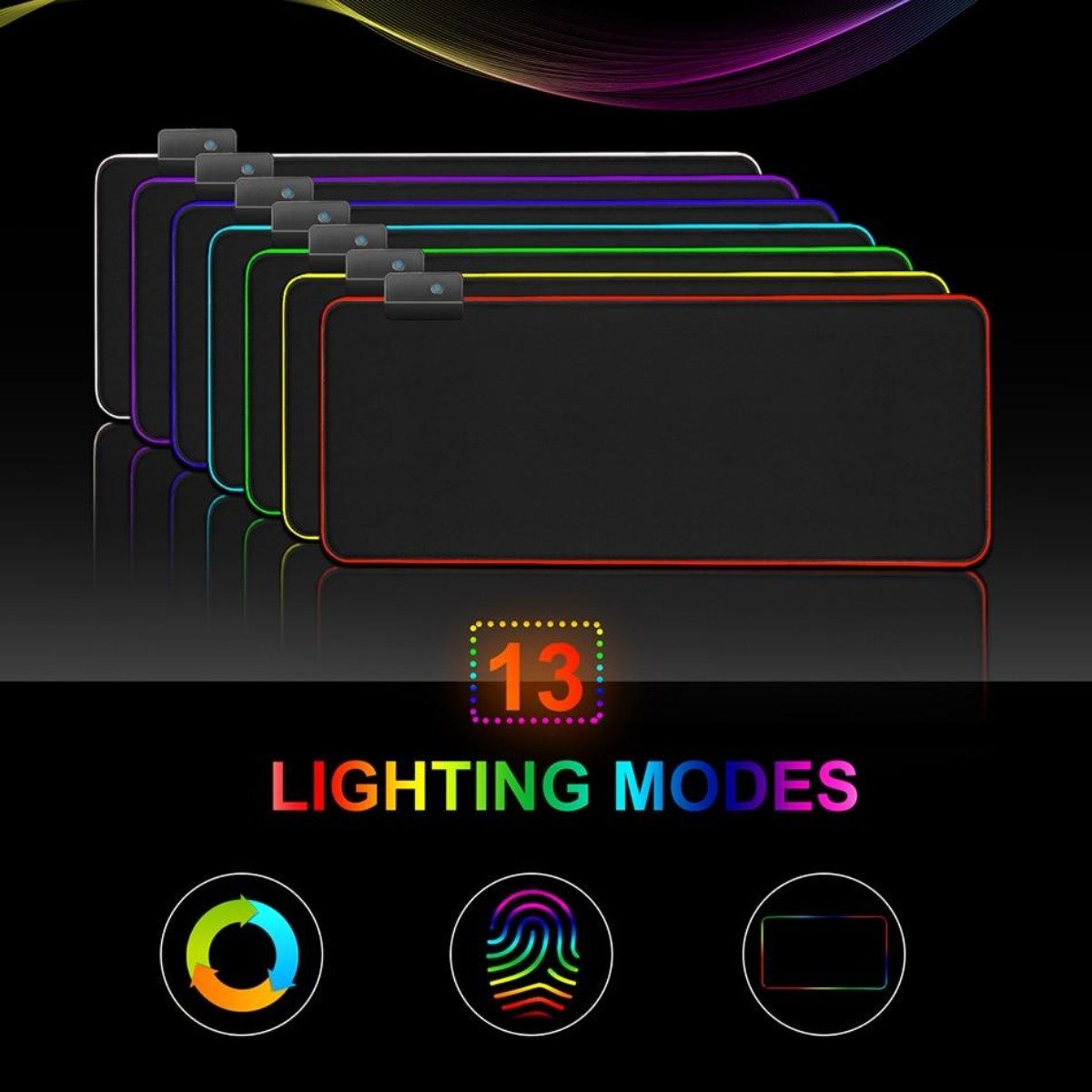 Ninja Dragons 1-Touch Light-Up RGB Gaming Mouse Pad