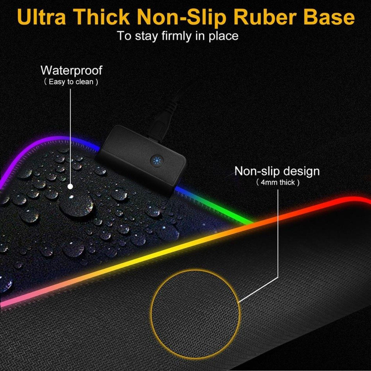 Ninja Dragons 1-Touch Light-Up RGB Gaming Mouse Pad