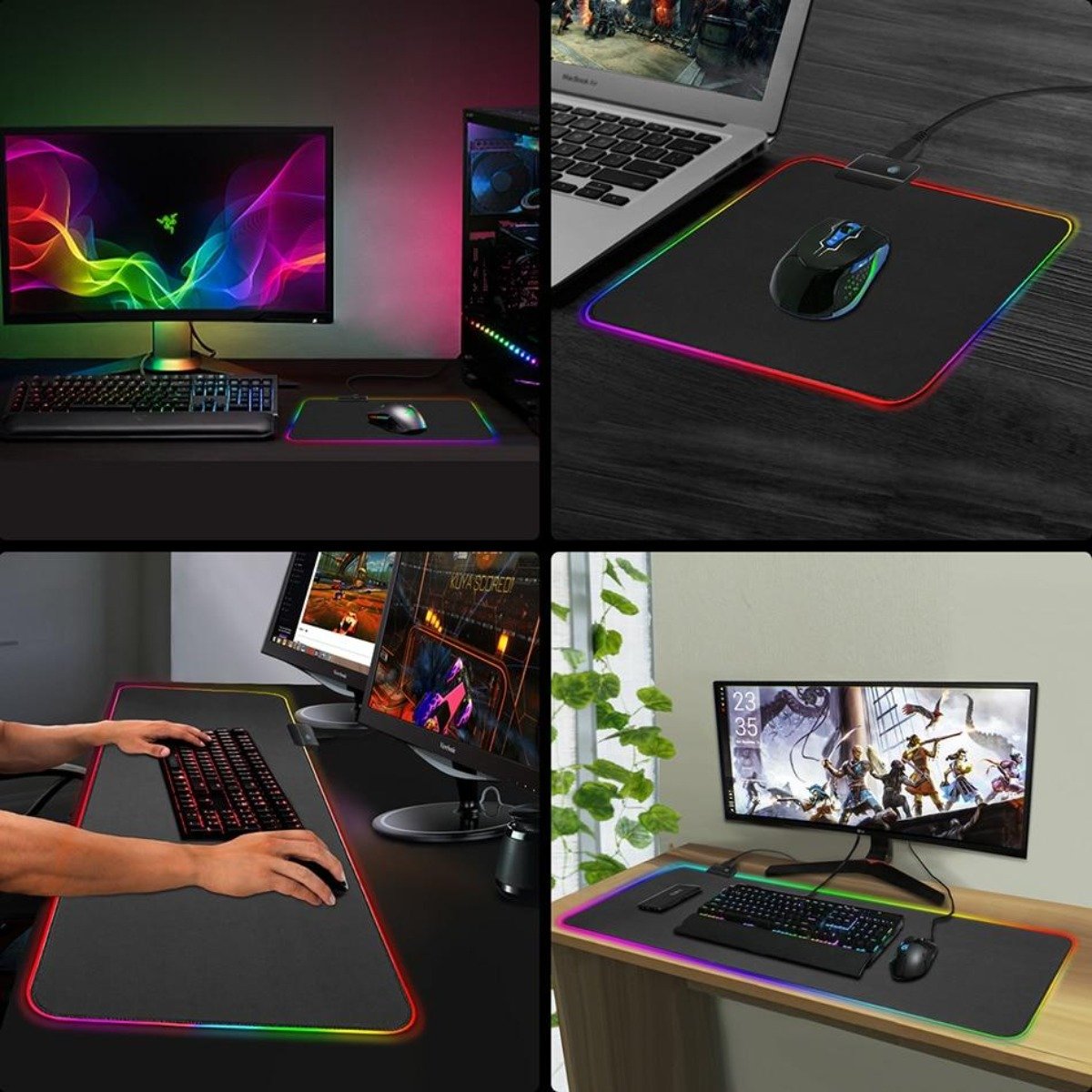 Ninja Dragons 1-Touch Light-Up RGB Gaming Mouse Pad