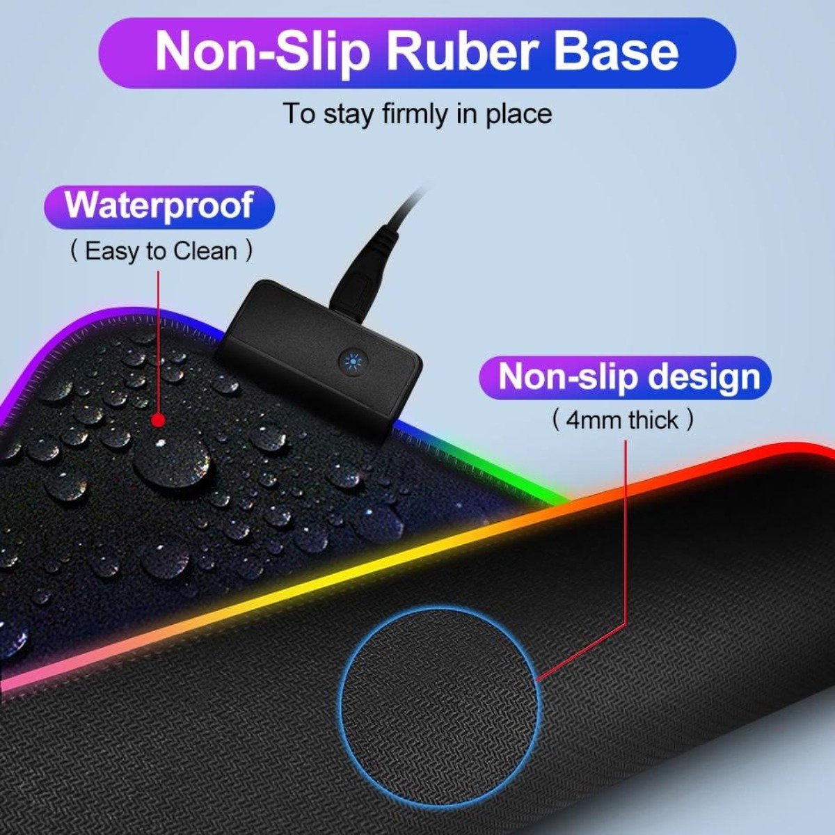 Ninja Dragons 1-Touch Light-Up RGB Gaming Mouse Pad