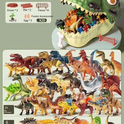 Dinosaur Adventure Playset with Tyrannosaurus Rex Storage Box – 46 to 94 Pieces