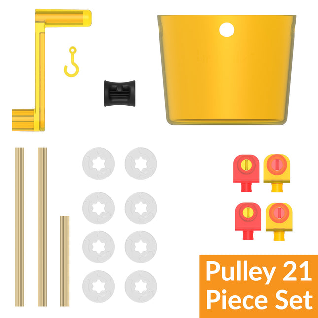 Brackitz Pulley Expansion Add-On Set – 21 Pieces | STEM Educational Building Toy