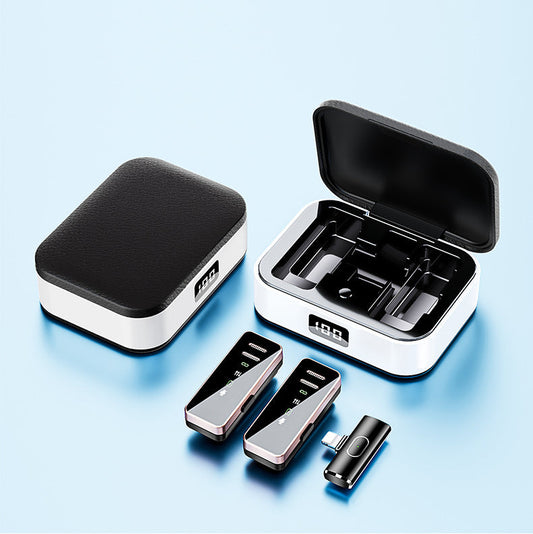Compact Dual Wireless Lavalier Microphone Set
