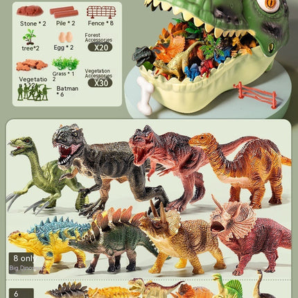 Dinosaur Adventure Playset with Tyrannosaurus Rex Storage Box – 46 to 94 Pieces
