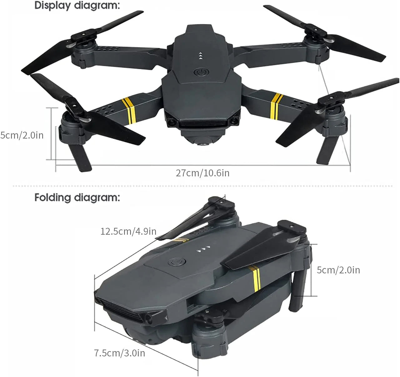 4K HD Dual Camera RC FPV WiFi Portable Wide Angle Quadcopter