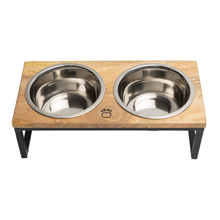 GF Pet Mango Wood & Metal Elevated Feeder