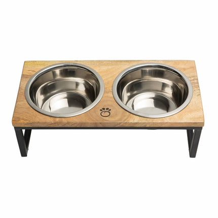GF Pet Mango Wood & Metal Elevated Feeder
