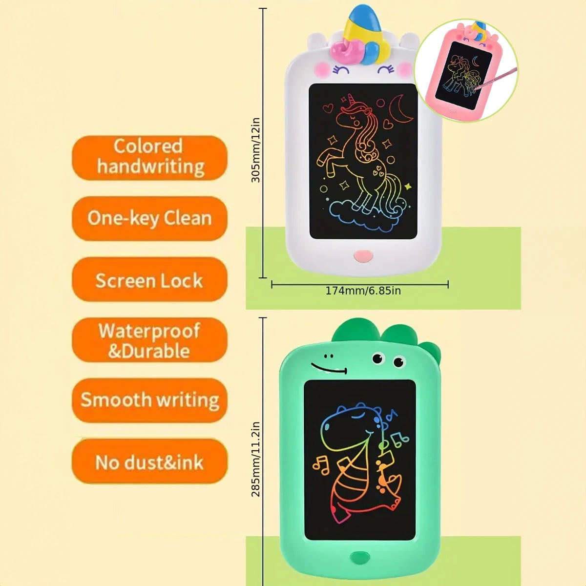 Unicorn LCD Writing Tablet for Kids 8.5"