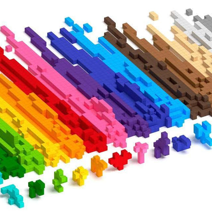 PIXIO Mini Monsters Magnetic Building Set – 100 Magnetic Blocks