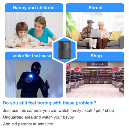 Mini WiFi Security Camera 1080P with Night Vision, Motion Detection & Cloud Storage