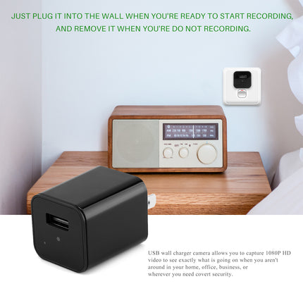 1080P USB Wall Charger Hidden Camera with Motion Detection