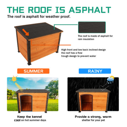 45" Weatherproof Wood Kennel