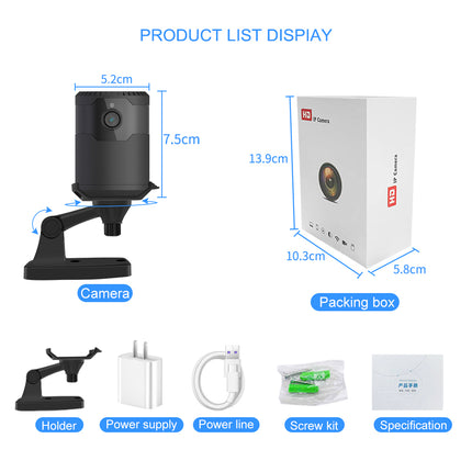 Mini WiFi Security Camera 1080P with Night Vision, Motion Detection & Cloud Storage