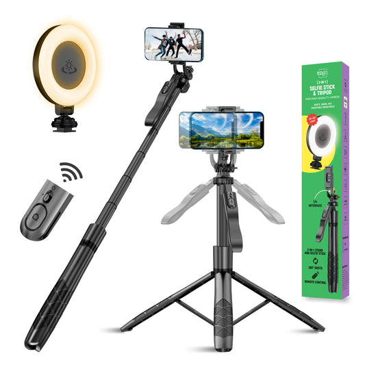 3-in-1 LED Tripod and Selfie Stick with Remote