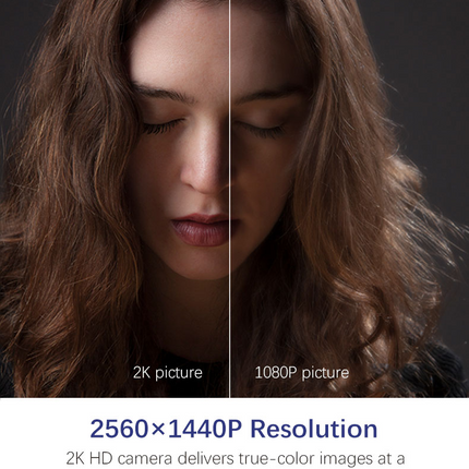 2K HD USB Webcam with Autofocus, Dual Microphones & Privacy Shutter