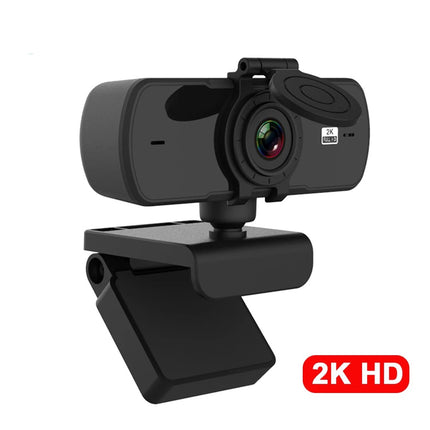 2K HD USB Webcam with Autofocus, Dual Microphones & Privacy Shutter