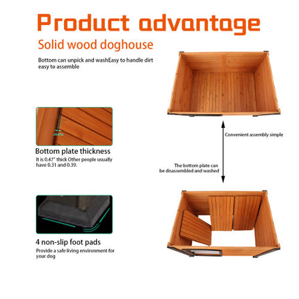 45" Weatherproof Wood Kennel