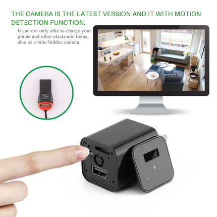 1080P USB Wall Charger Hidden Camera with Motion Detection