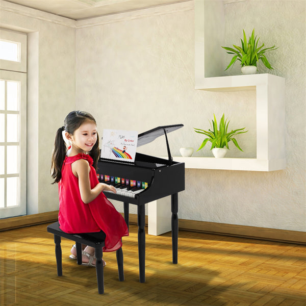 Children’s Wooden Toy Piano with Bench - 30 Keys