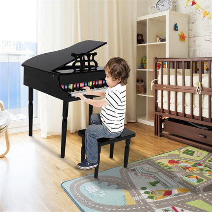 Children’s Wooden Toy Piano with Bench - 30 Keys
