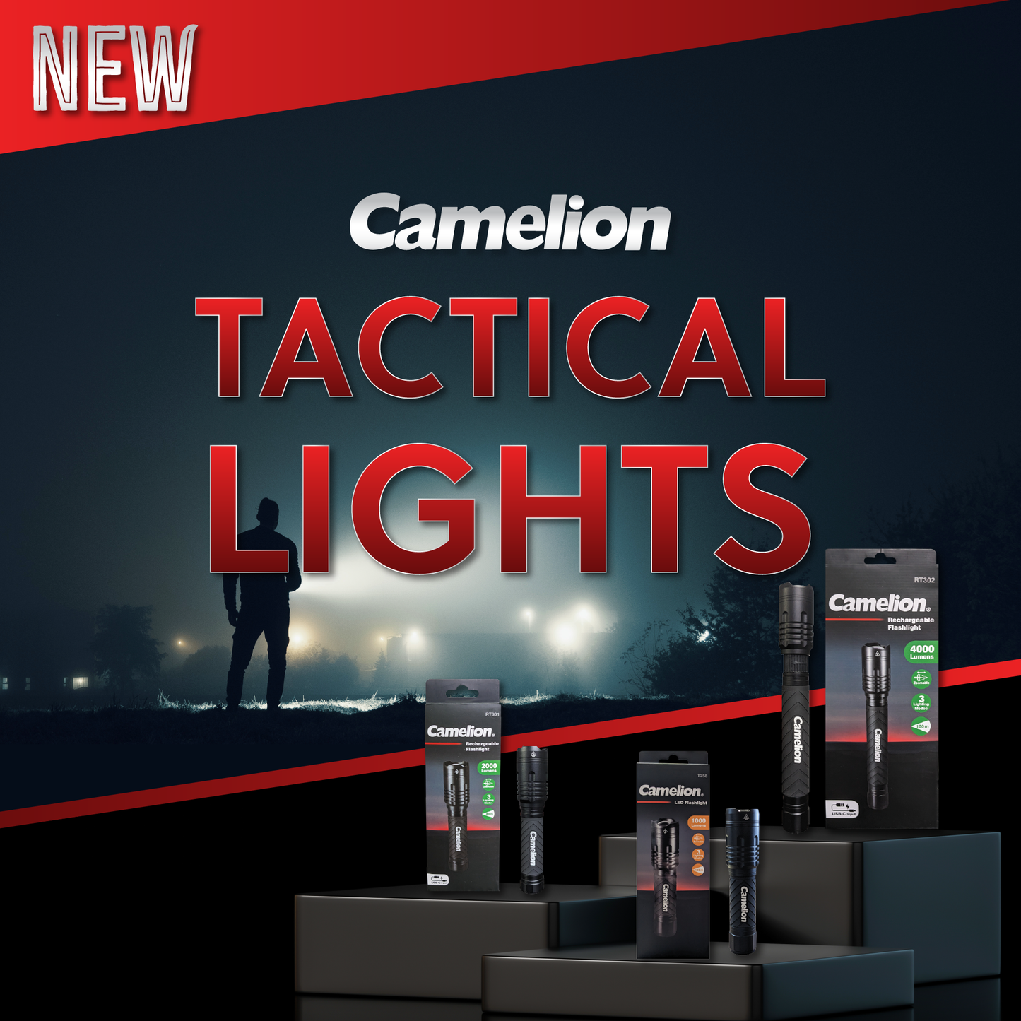 Camelion RT302 76W COB 4000LM Rechargeable Flashlight